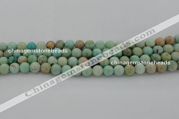 CAM322 15.5 inches 8mm round natural peru amazonite beads