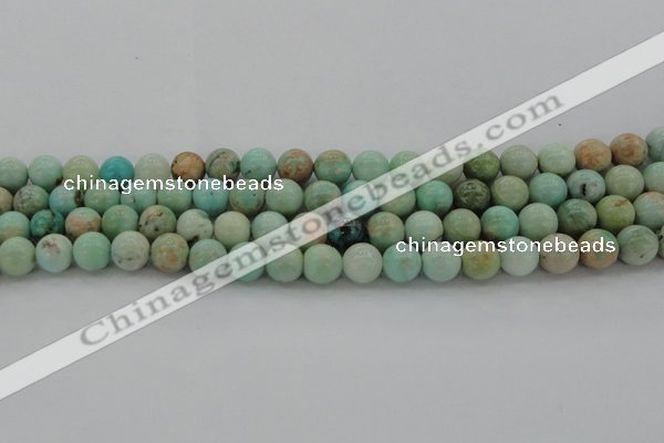 CAM323 15.5 inches 10mm round natural peru amazonite beads