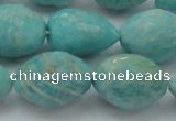 CAM341 15.5 inches 12*16mm faceted nuggets natural peru amazonite beads