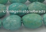 CAM342 15.5 inches 13*18mm faceted nuggets natural peru amazonite beads