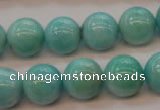 CAM355 15.5 inches 14mm round natural peru amazonite beads wholesale