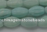 CAM360 15.5 inches 10*15mm carved rice amazonite gemstone beads