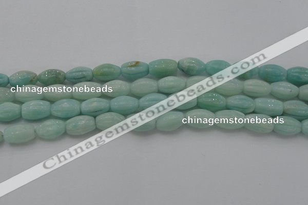 CAM360 15.5 inches 10*15mm carved rice amazonite gemstone beads