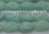 CAM361 15.5 inches 7*14mm twisted rice amazonite gemstone beads