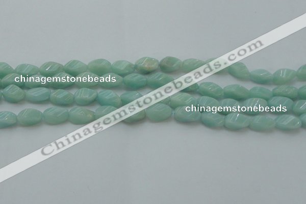 CAM361 15.5 inches 7*14mm twisted rice amazonite gemstone beads