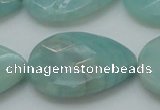 CAM365 15.5 inches 22*30mm faceted flat teardrop amazonite beads