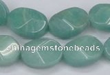 CAM411 15.5 inches 13*18mm wavy oval natural russian amazonite beads