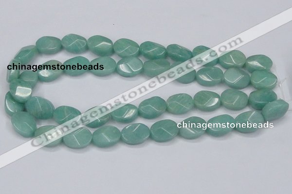 CAM411 15.5 inches 13*18mm wavy oval natural russian amazonite beads