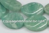 CAM414 15.5 inches 18*25mm twisted oval natural russian amazonite beads