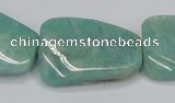 CAM415 22*30mm twisted rectangle natural russian amazonite beads