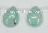 CAM417 15.5 inches 18*25mm flat teardrop natural russian amazonite beads