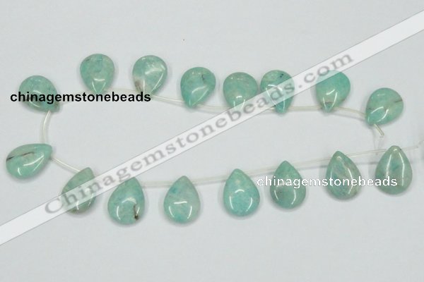 CAM417 15.5 inches 18*25mm flat teardrop natural russian amazonite beads