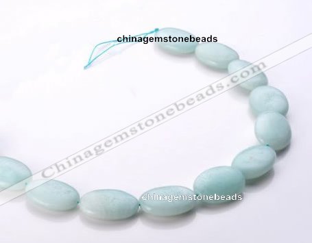 CAM43 flat oval 18*25mm natural amazonite beads wholesale