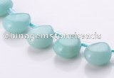 CAM52 8*11mm flat teardrop natural amazonite gemstone beads