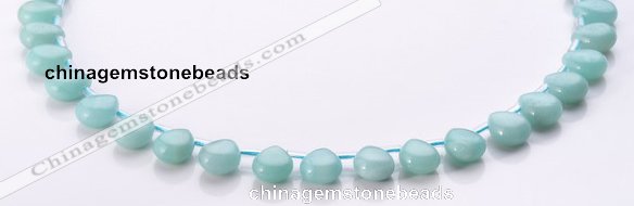 CAM52 8*11mm flat teardrop natural amazonite gemstone beads