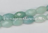 CAM604 15.5 inches 8*12mm faceted rice Chinese amazonite gemstone beads