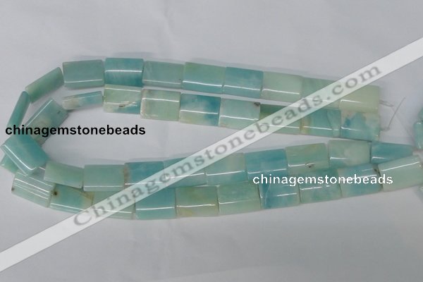 CAM606 15.5 inches 15*20mm flat tube Chinese amazonite beads