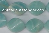 CAM607 15.5 inches 18*22mm twisted oval Chinese amazonite beads