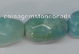 CAM610 15.5 inches 18*28mm faceted nugget Chinese amazonite beads