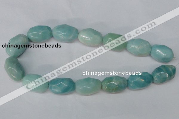 CAM610 15.5 inches 18*28mm faceted nugget Chinese amazonite beads