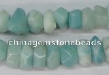 CAM611 15.5 inches 6*14mm faceted nugget Chinese amazonite beads