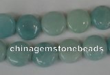 CAM619 15.5 inches 12mm flat round Chinese amazonite gemstone beads