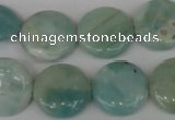 CAM620 15.5 inches 18mm flat round Chinese amazonite gemstone beads