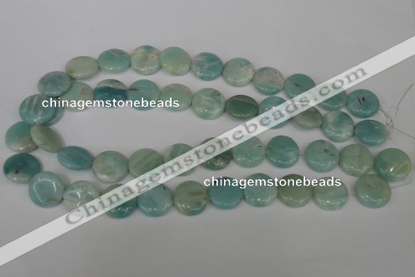 CAM620 15.5 inches 18mm flat round Chinese amazonite gemstone beads
