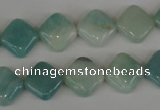 CAM626 15.5 inches 12*12mm diamond Chinese amazonite gemstone beads