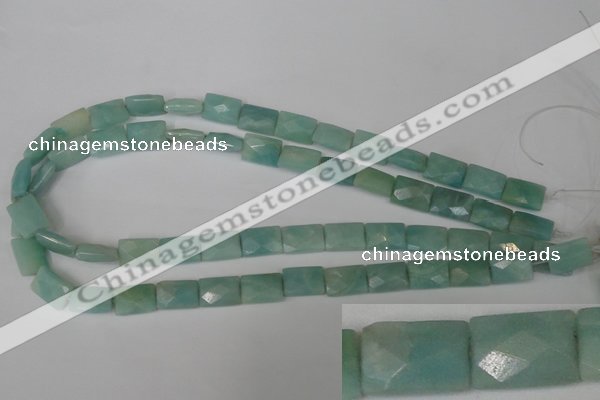 CAM633 15.5 inches 10*14mm faceted rectangle Chinese amazonite beads