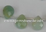 CAM634 Top-drilled 8*10mm faceted flat teardrop Chinese amazonite beads