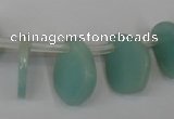 CAM635 Top-drilled 18*22mm leaf Chinese amazonite gemstone beads