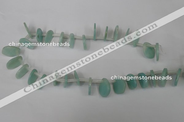 CAM635 Top-drilled 18*22mm leaf Chinese amazonite gemstone beads