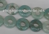 CAM636 15.5 inches 14mm donut Chinese amazonite gemstone beads