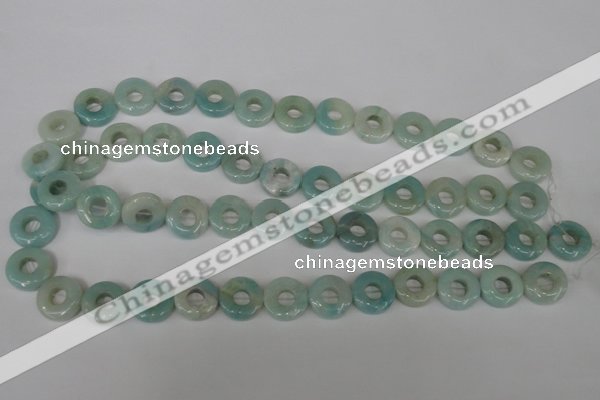 CAM636 15.5 inches 14mm donut Chinese amazonite gemstone beads