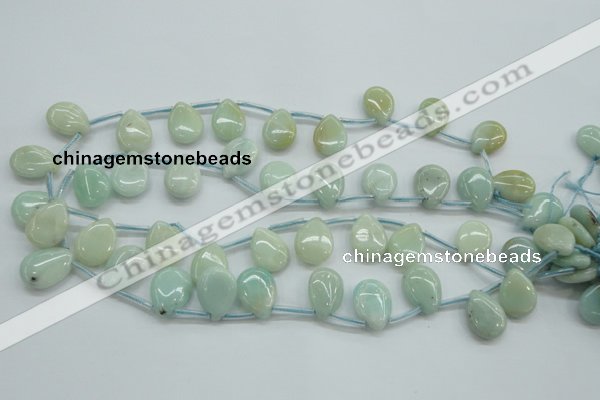 CAM651 Top-drilled 13*18mm flat teardrop amazonite beads