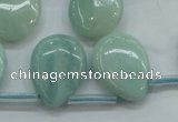 CAM652 Top-drilled 15*20mm flat teardrop amazonite beads