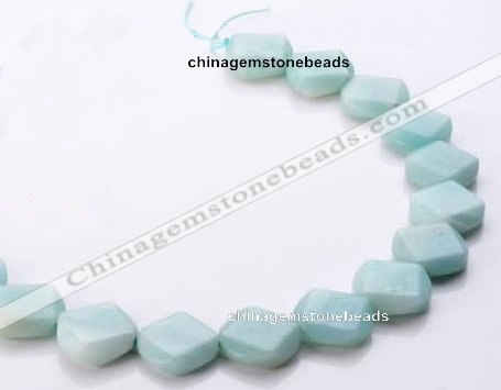 CAM73 20*20mm faceted rhombic natural amazonite beads Wholesale