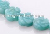 CAM78 5*12mm natural amazonite carved flower beads Wholesale