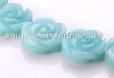 CAM80 5*16mm carved flower natural amazonite beads Wholesale