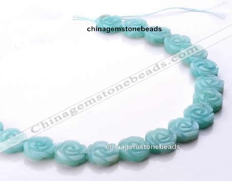 CAM80 5*16mm carved flower natural amazonite beads Wholesale