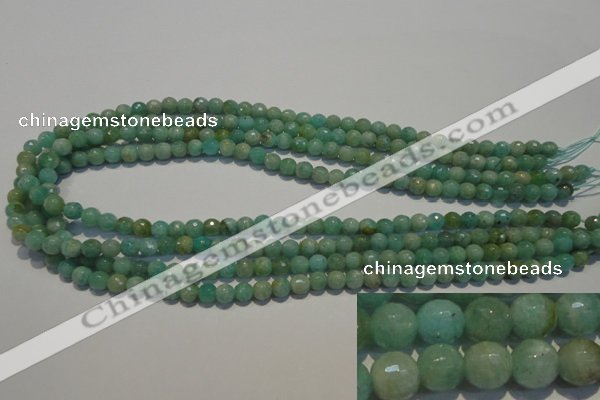 CAM811 15.5 inches 6mm faceted round Brazilian amazonite beads