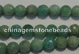 CAM812 15.5 inches 8mm faceted round Brazilian amazonite beads