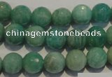 CAM814 15.5 inches 10mm faceted round Brazilian amazonite beads