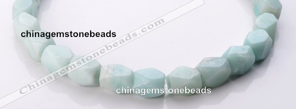 CAM85 faceted pebble 13*16mm natural amazonite beads wholesale