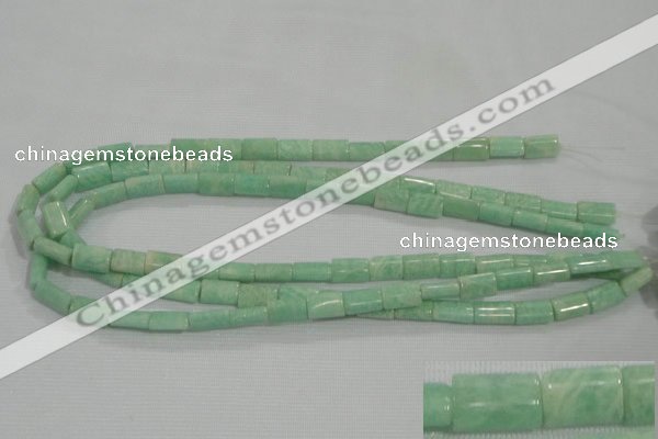 CAM854 15.5 inches 8*12mm flat tube natural Russian amazonite beads