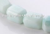 CAM86 16*17mm faceted pebble natural amazonite beads wholesale