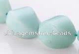 CAM87 17*21mm twisted pebble natural amazonite beads Wholesale