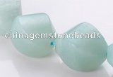 CAM88 15*20mm natural amazonite twisted pebble beads Wholesale