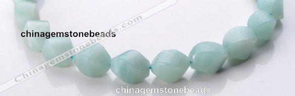 CAM88 15*20mm natural amazonite twisted pebble beads Wholesale